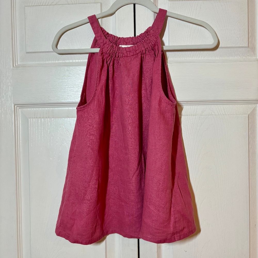 Nicole Miller Berry Linen Sleeveless Tank Top Size S